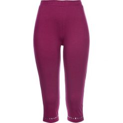 Legginsy rybaczki bonprix fioletowo-srebrny. Fioletowe spodnie damskie bonprix, z aplikacjami. Za 39,99 zł.