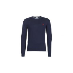 Swetry U.S Polo Assn. INSTITUTIONAL KNIT. Niebieskie swetry męskie U.S. Polo Assn., s, bez wzorów, polo, bez kaptura. Za 329,00 zł.