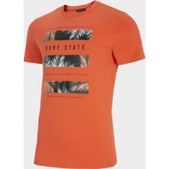 T-shirt męski TSM616 - łososiowy - Outhorn. Różowe t-shirty męskie Outhorn, m, bez wzorów, z bawełny, bez kołnierzyka. Za 39,99 zł.