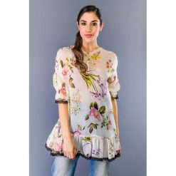 Bluzka ze wzorem. Bluzki damskie Twinset, z okrągłym kołnierzem. W wyprzedaży za 349,95 zł.
