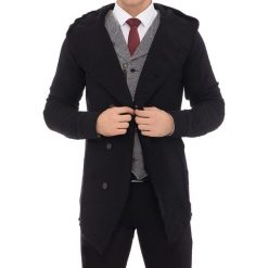 Kardigan w kolorze czarnym. Czarne kardigany męskie xl, z bawełny. W wyprzedaży za 119,95 zł.