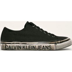 Calvin Klein Jeans - Tenisówki. Czarne trampki męskie Calvin Klein Jeans, bez wzorów, z jeansu, na sznurówki. W wyprzedaży za 539,90 zł.