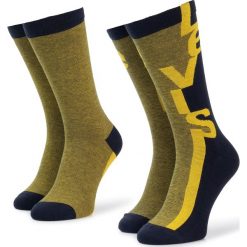Zestaw 2 par wysokich skarpet męskich LEVI'S - 37157-0103 Yellow. Żółte skarpetki męskie Levi's®, bez wzorów, z elastanu. Za 44,99 zł.