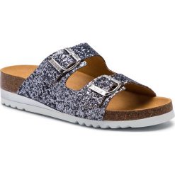 Klapki SCHOLL - Glam Ss 2 F27408 1047 370 Glitter. Szare klapki damskie Scholl, z aplikacjami, z tworzywa sztucznego, bez obcasa. W wyprzedaży za 249,00 zł.