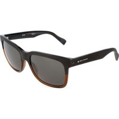 Męskie okulary przeciwsłoneczne w kolorze brązowo-szarym. Szare okulary przeciwsłoneczne męskie marki Hugo Boss Sunglasses, z tworzywa sztucznego, wakacyjne. W wyprzedaży za 193,95 zł.