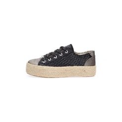 Espadryle Café Noir DG922. Czarne espadryle damskie Café Noir, bez wzorów, bez obcasa. Za 172,77 zł.