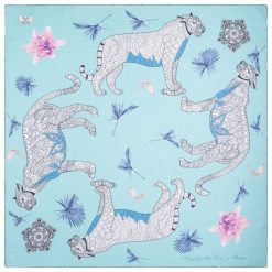Chusty damskie: Versace 19.69 Chusta Damska Jasnoniebieski Wild Leopard