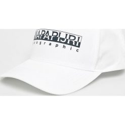 Napapijri - Czapka. Białe czapki męskie Napapijri, bez wzorów, z bawełny. W wyprzedaży za 99,90 zł.