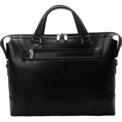 Skórzana męska torba na laptopa MCKLEIN Arcadia 88765 czarna - Czarny. Czarne torby męskie skórzane Mcklein, w paski, z nylonu. Za 783,99 zł.