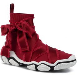 Sneakersy RED VALENTINO - SQ0S0B89YMN Dark Red R86. Czerwone półbuty damskie Red Valentino, na co dzień, bez wzorów, z tworzywa sztucznego, bez obcasa, na płaskiej podeszwie, bez zapięcia. Za 1379,00 zł.