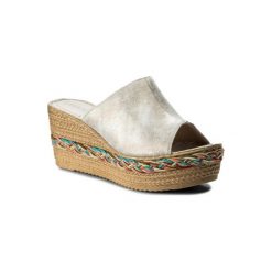 LASOCKI F731. Szare klapki damskie Lasocki, bez wzorów, ze skóry, bez obcasa. Za 139,99 zł.