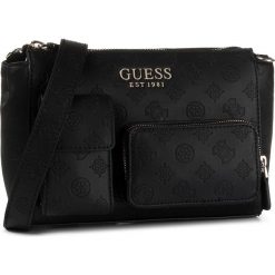 Torebka GUESS - Ilenia (SG) HWSG74 73140 BLA. Czarne listonoszki damskie Guess, z aplikacjami, ze skóry ekologicznej, bez dodatków. W wyprzedaży za 439,00 zł.