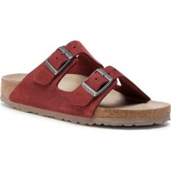 Klapki BIRKENSTOCK - Arizona Bs 1017486 Vermouth. Czerwone klapki damskie Birkenstock, bez wzorów, ze skóry, bez obcasa. Za 349,00 zł.