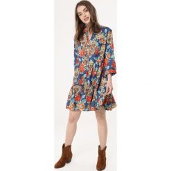 Niebiesko-Żółta Sukienka Complexion. Żółte sukienki damskie Born2be, l, bez wzorów, sportowe, bez kołnierzyka, bez rękawów, midi, sportowe. Za 129,99 zł.