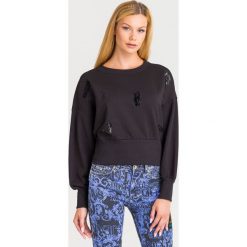 BLUZA Armani Exchange. Czarne bluzy damskie Emporio Armani, z aplikacjami, z bawełny, bez rękawów, bez kaptura. Za 819,00 zł.