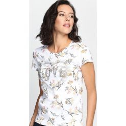 Bluzki asymetryczne: Biały T-shirt Anymore more