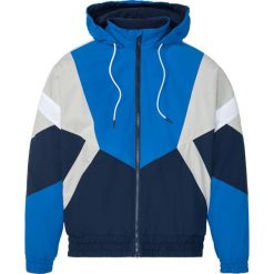 Kurtka przejściowa na podszewce z polaru bonprix niebieski wzorzysty. Niebieskie kurtki męskie bonprix, m, bez wzorów, z polaru, z kapturem. Za 189,99 zł.