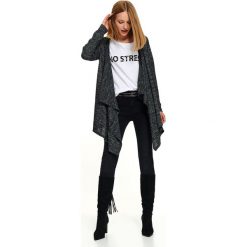 Lekki kardigan. Szare swetry damskie Top Secret, bez wzorów, z dzianiny. W wyprzedaży za 39,99 zł.