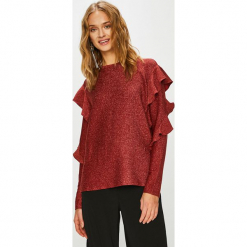 Scotch & Soda - Bluzka. Brązowe bluzki nietoperze marki Scotch & Soda, l, z dzianiny, casualowe, z okrągłym kołnierzem. Za 299,90 zł.
