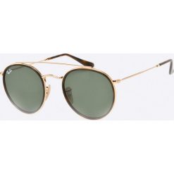 Ray-Ban - Okulary Round Double Bridge. Czarne okulary przeciwsłoneczne damskie marki Ray-Ban, owalne. W wyprzedaży za 399,90 zł.