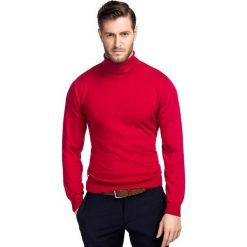 Sweter RUFO SWTR000178. Czerwone swetry męskie Giacomo Conti, m, bez wzorów, z bawełny, z golfem, bez kaptura. Za 229,00 zł.