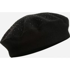 Czarny Beret Parisian. Czarne czapki damskie Renee, z aplikacjami. Za 39,99 zł.