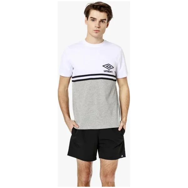 Umbro Koszulka Ss Block Stripe , biały, rozmiar M. Białe koszulki męskie Umbro, m, bez wzorów, z bawełny, z kapturem, bez rękawów. W wyprzedaży za 47,99 zł.