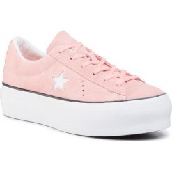 Sneakersy CONVERSE - One Star Platform Ox Bleached Coral/Black/White. Różowe półbuty damskie Converse, ze skóry. W wyprzedaży za 279,00 zł.
