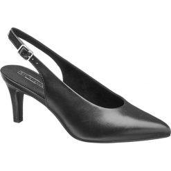 Czółenka damskie 5th Avenue czarne. Czarne czółenka damskie 5th Avenue, bez wzorów, ze skóry, bez obcasa, na obcasie. Za 159,90 zł.
