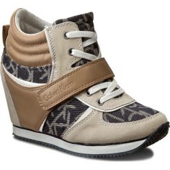 Sneakersy CALVIN KLEIN JEANS - Viridiana RE9265 Midnight/N. Brązowe półbuty damskie Calvin Klein Jeans, z jeansu. W wyprzedaży za 359,00 zł.