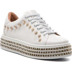 Sneakersy TWINSET - Sneaker 191TCP166 Bianco Ottico 00001. Białe półbuty damskie marki Twinset, ze skóry. Za 1129,00 zł.