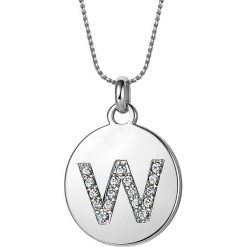Naszyjniki damskie: Naszyjnik „Letter ‚W’ Medallion” z zawieszką – dł. 43 cm