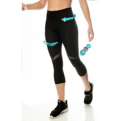 Legginsy sportowe w kolorze czarnym. Czarne legginsy sportowe damskie Liposlim, l, z tkaniny. W wyprzedaży za 114,95 zł.