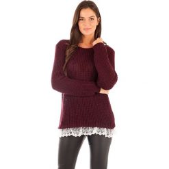 Swetry klasyczne damskie: Sweter w kolorze bordowym