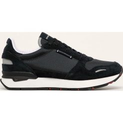 Emporio Armani - Buty. Niebieskie sneakersy męskie Emporio Armani, ze skóry, na sznurówki. W wyprzedaży za 659,90 zł.