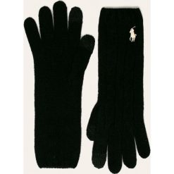 Polo Ralph Lauren - Rękawiczki. Czarne rękawiczki damskie Polo Ralph Lauren, bez wzorów, z wełny. W wyprzedaży za 269,90 zł.