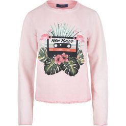 Bluza Trussardi Jeans. Różowe bluzki damskie xs, bez wzorów, z jeansu, bez rękawów, bez kaptura. Za 159,00 zł.