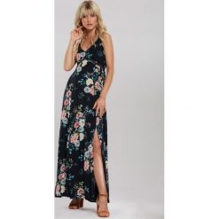 Granatowa Sukienka Be Obtainable. Niebieskie sukienki damskie Renee, s, w kwiaty, bez kołnierzyka, bez rękawów, maxi. Za 99,99 zł.