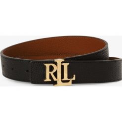 LAUREN RALPH LAUREN - Damski pasek dwustronny ze skóry, czarny. Czarne paski damskie Lauren Ralph Lauren, w paski, ze skóry. Za 249,95 zł.