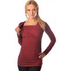 Tunika ciążowa KRAYA BORDO. Czerwone tuniki damskie Tunika ciążowa KRAYA BORDO, xl, bez wzorów, bez kołnierzyka, moda ciążowa, bez rękawów. W wyprzedaży za 19,00 zł.