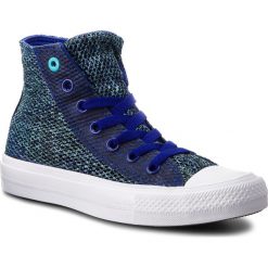 Trampki CONVERSE - Ctas II Hi 155730C True Indigo/Fresh Cyan/White. Niebieskie półbuty damskie Converse, bez wzorów, z gumy, bez zapięcia. W wyprzedaży za 219,00 zł.