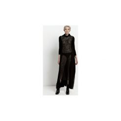 Sukienka maxi z pomponikami i transparentnym przodem. Czarne sukienki damskie Girl Little Boy, s, bez wzorów, z wiskozy, z golfem, bez rękawów, maxi. Za 520,00 zł.