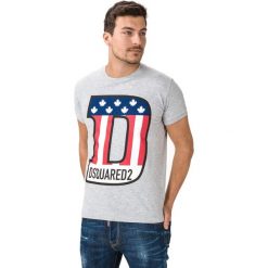DSQUARED2 Koszulka Szary. Szare podkoszulki męskie Dsquared2, xxl, z haftami, z bawełny, bez kołnierzyka, z krótkim rękawem, krótkie. Za 964,95 zł.