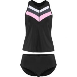 Tankini (2 części) bonprix czarno-biały. Czarne stroje kąpielowe damskie bonprix, bez wzorów. Za 99,99 zł.