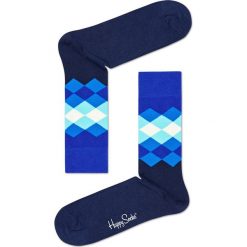 Happy Socks - Skarpety Faded Diamond. Niebieskie skarpetki męskie Happy Socks, bez wzorów, z elastanu. Za 39,90 zł.