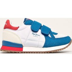 Pepe Jeans - Buty dziecięce Sydney Retro. Białe trampki chłopięce Pepe Jeans, bez wzorów, z jeansu, sportowe, bez zapięcia. Za 199,90 zł.