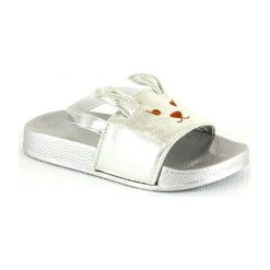 Klapki w kolorze szarym. Szare klapki dziewczęce Rock & Joy. W wyprzedaży za 49,95 zł.