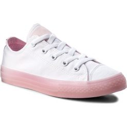 Tenisówki CONVERSE - Ctas Ox 660719C White/Cherry Blossom. Białe trampki dziewczęce Converse, bez wzorów, z gumy, na sznurówki. W wyprzedaży za 159,00 zł.