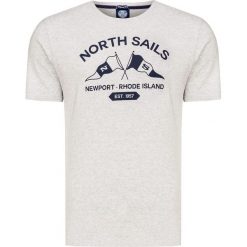 T-shirt NORTH SAILS. Szare t-shirty męskie North Sails, z nadrukiem, z bawełny, z okrągłym kołnierzem. W wyprzedaży za 132,00 zł.