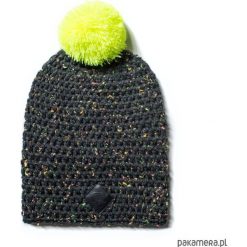 Czapka dziana KRAFF BLACK FUN handmade. Czarne czapki damskie marki Pakamera, z aplikacjami, z dzianiny. Za 119,00 zł.